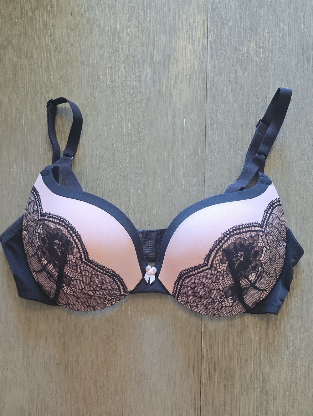 36C Maidenform Pink and Black Lace Contour Push-Up Bra